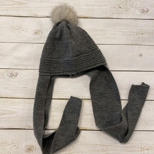 12-24M: Grey Pom Knit Hat