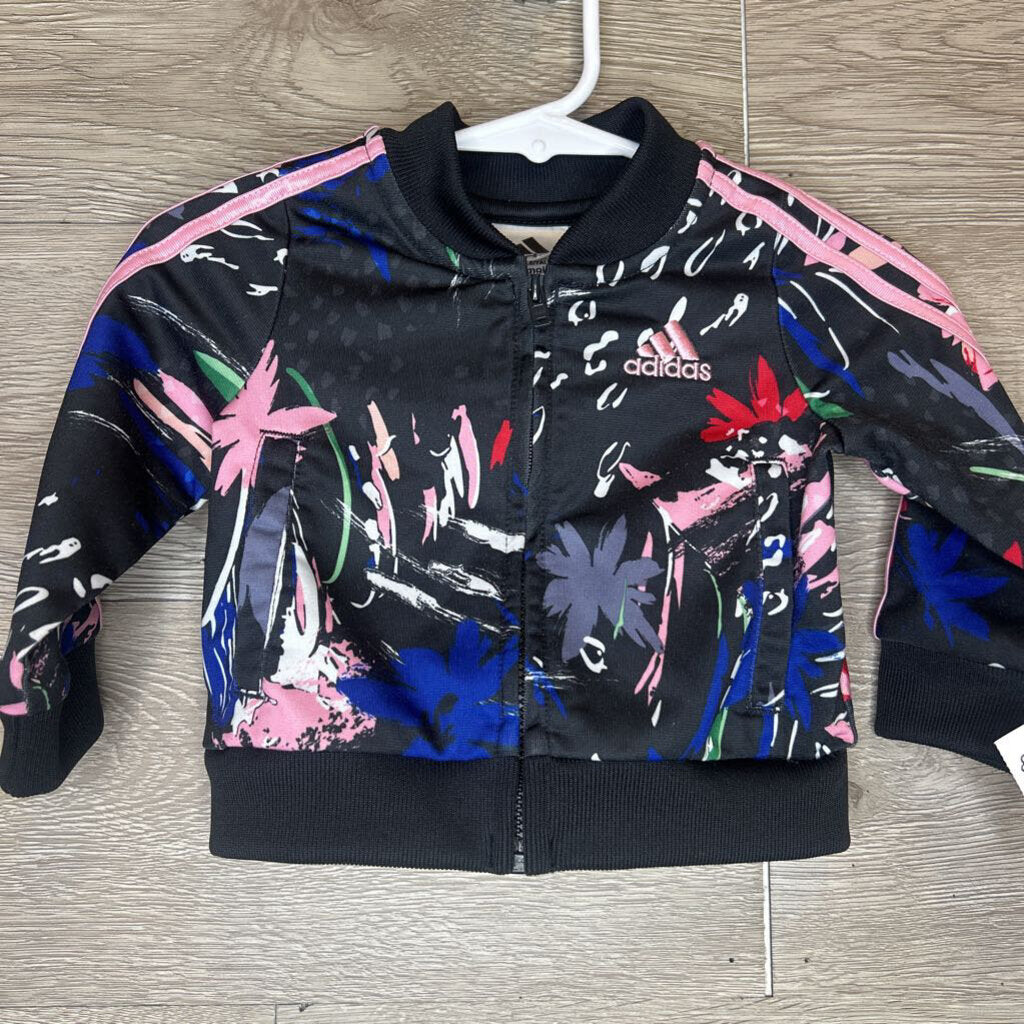 6M: Black Colorful Pattern Track Jacket