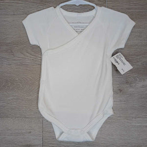 3-6M: White Organic Bamboo Blend Side Snap Onesie