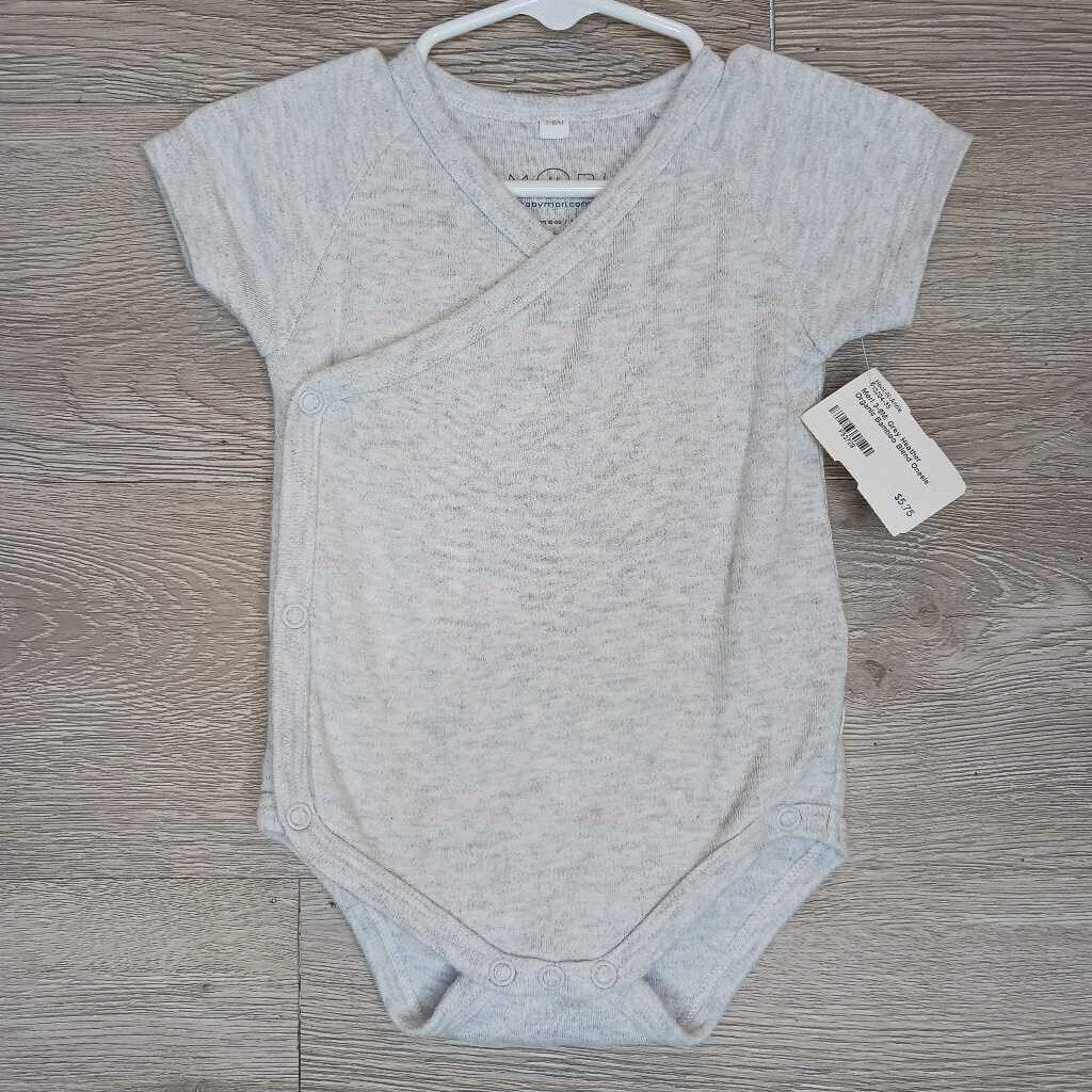 3-6M: Grey Heather Organic Bamboo Blend Onesie