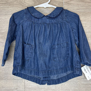 12-18M: Denim Peter Pan Collar Blouse