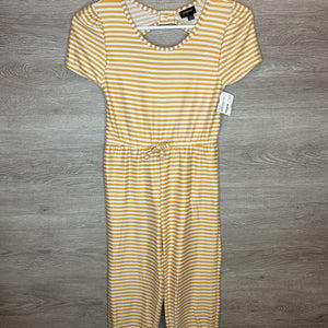 8: Mustard Striped Soft S/S Jumpsuit