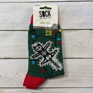 WOmens: NEW Eat Lightening This Holiday Crew Socks