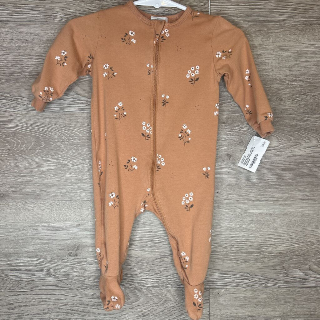 3M: Terracotta Floral Zip-Up Pajamas