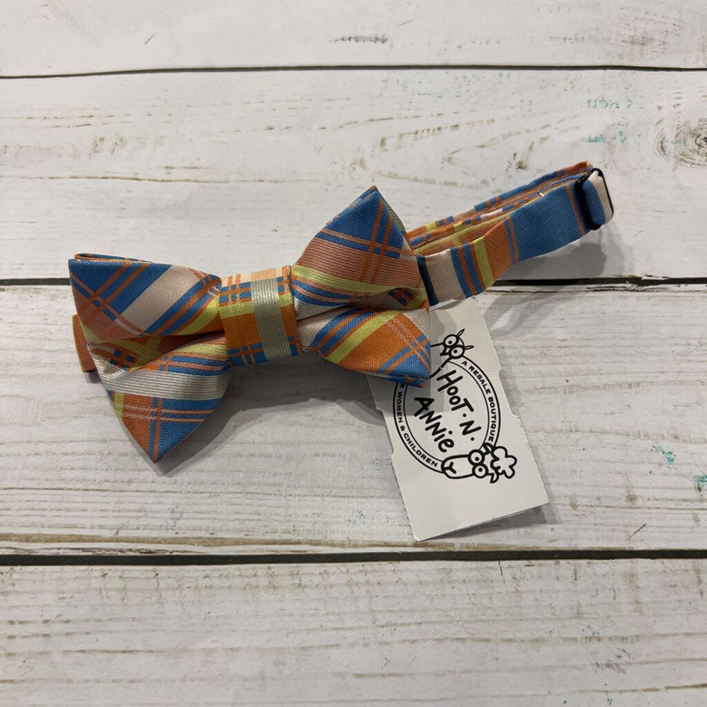 Littlest Prince Orange + Aqua Bow Tie