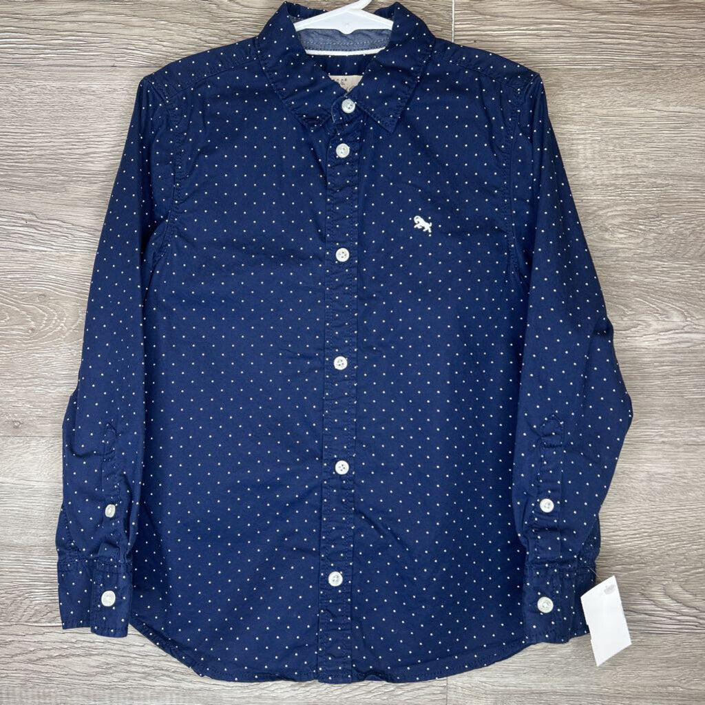 6/7: Navy Polka Dot Button-Up