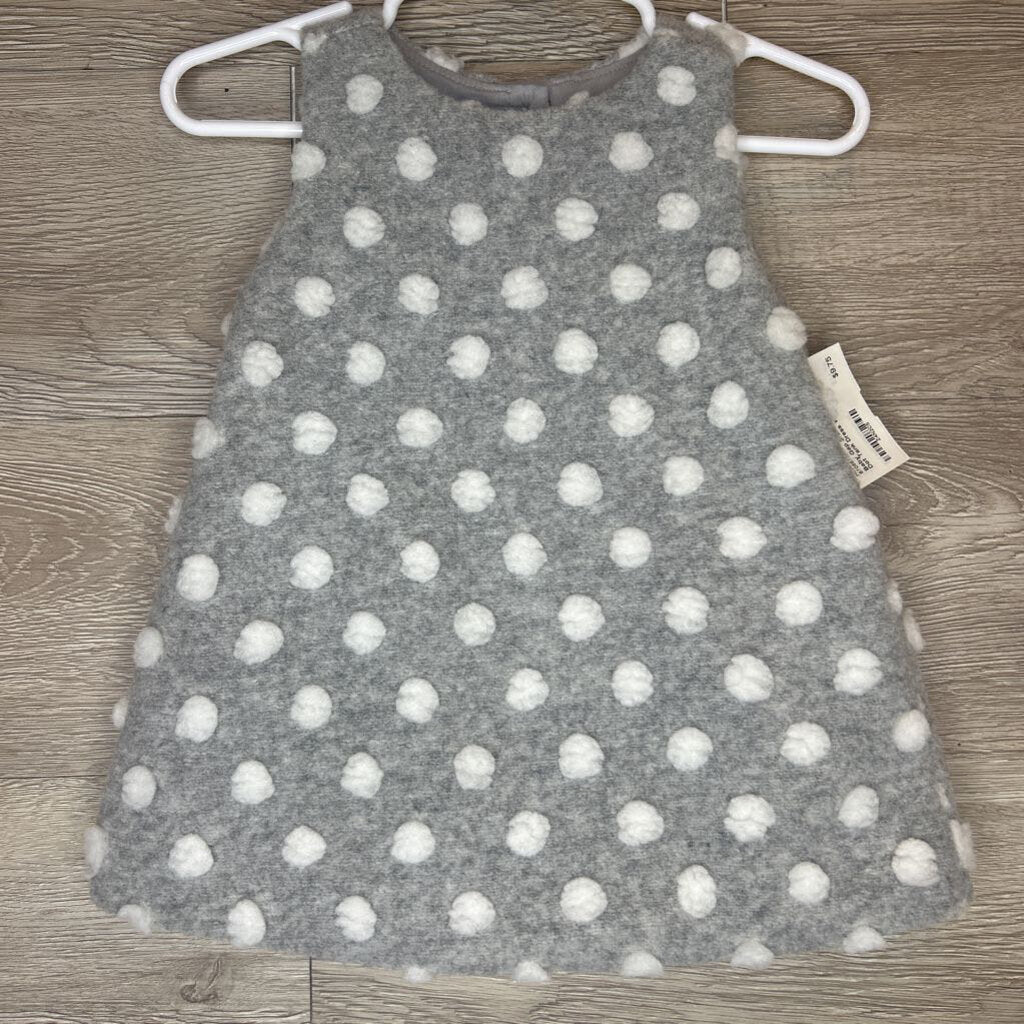 3-6M: Grey Chunky Dot Tank Dress w/ Bloomers