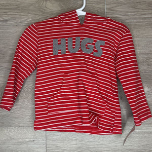 18M: Red Striped Hooded HUG Top