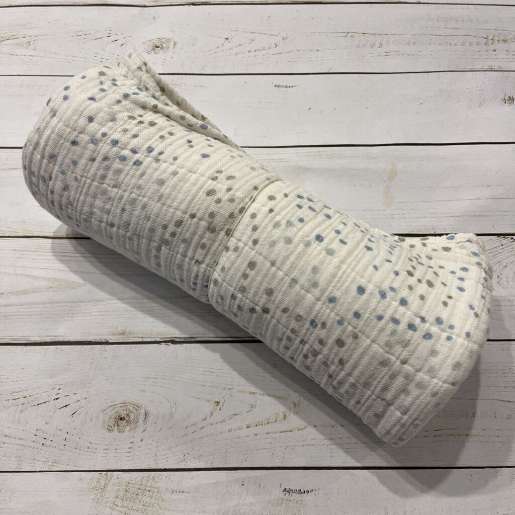 Aden + Anais Blue + Beige Spotted Muslin Swaddle Blanket