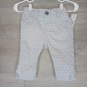 6M: Light Grey Polka Dot Pull-On Jeans