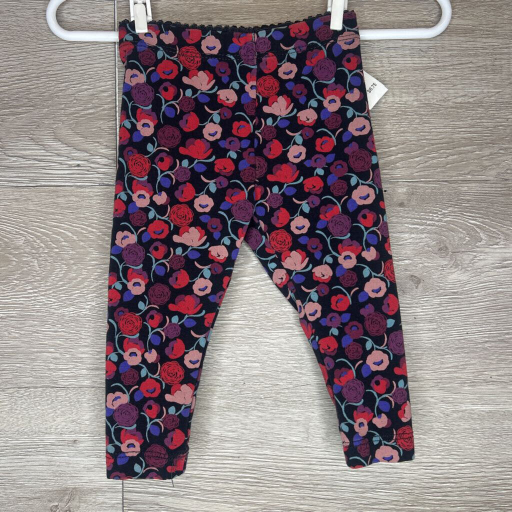 3-6M: Black Bold Floral Leggings