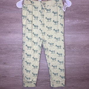 8Y: Light Green Goat Print Quilted Organic Sweatpants