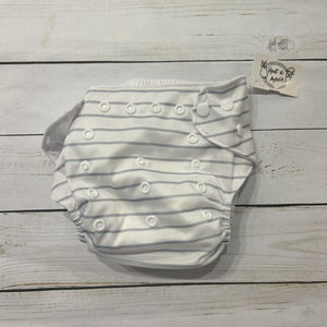 Alva Baby Cloth Diaper w/ Insert - Grey Striped