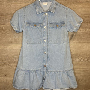 8: Denim Snap Button Denim Mini Dress