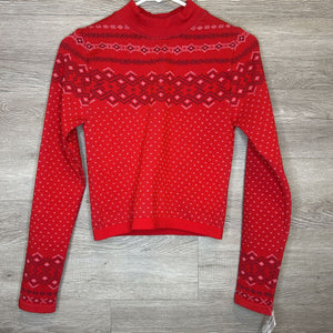 8: NWT Red Nordic Poinsettia Mock Neck Sweater *retail $50