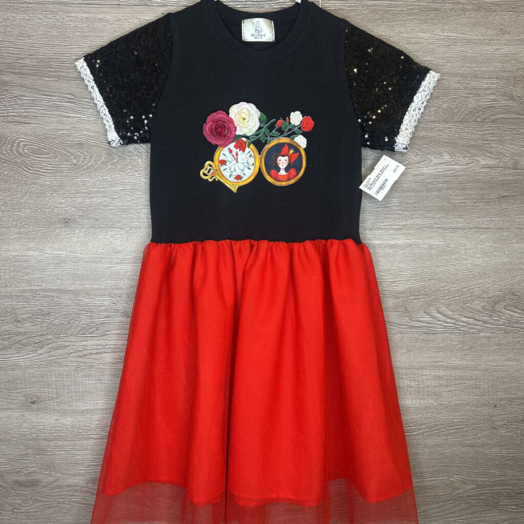 8: Black Sequin + Red Tulle Pocket Watch Dress