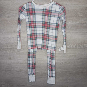 8: White + Red Plaid 2pc Organic Pajamas