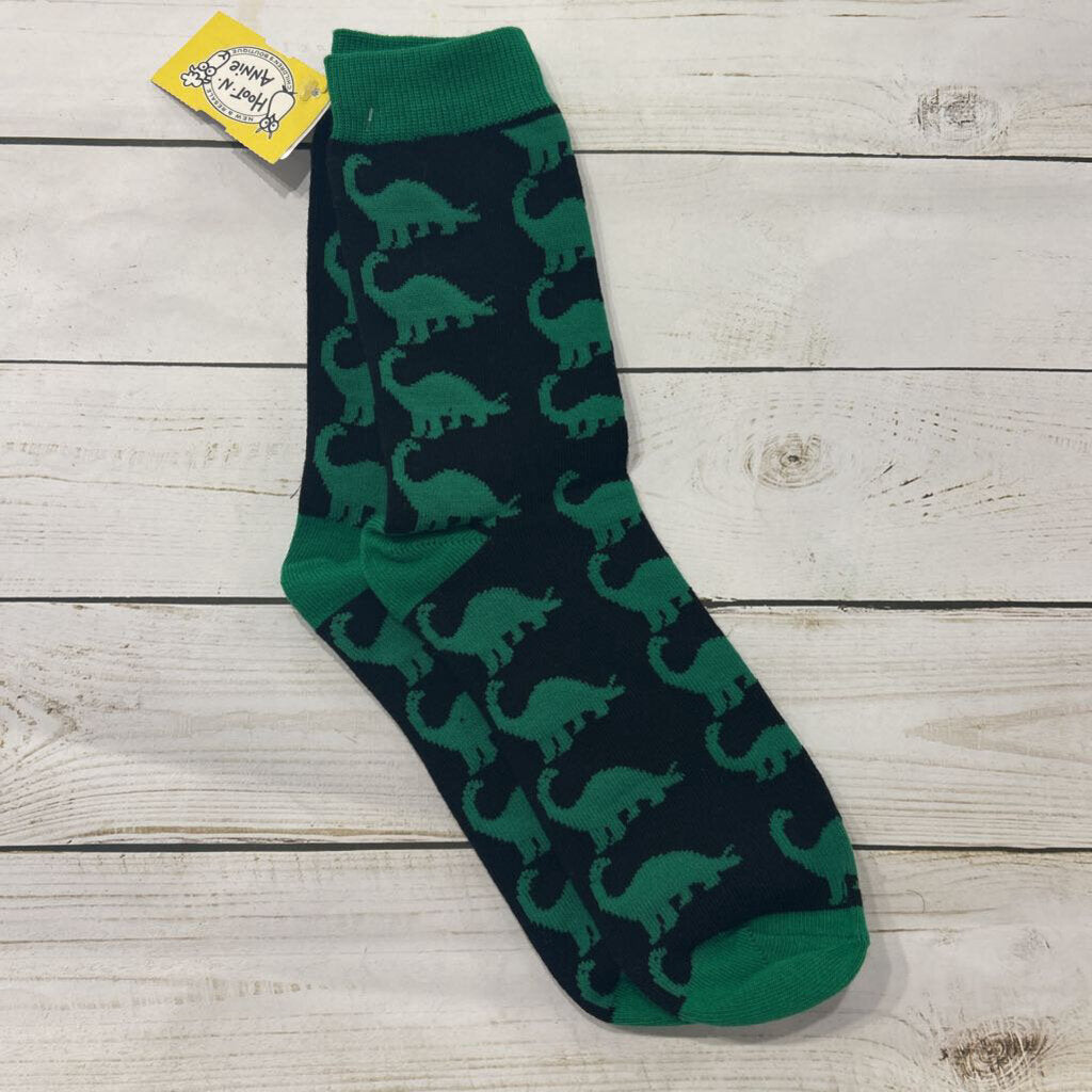 Youth: NEW Black Dino Print Socks