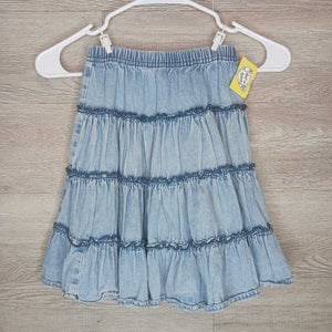 120/7: Denim Tiered Skirt