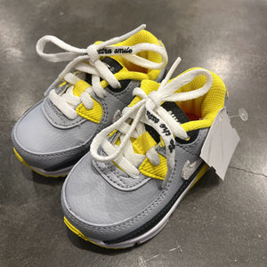 Size 4: Like NEW Grey + Yellow Smiley Air Max Sneakers