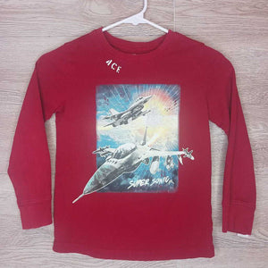 7: Maroon Jet Screen L/S Top