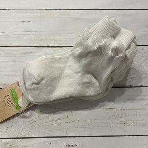 2-3Y: NEW 5pk White Ruffled Socks