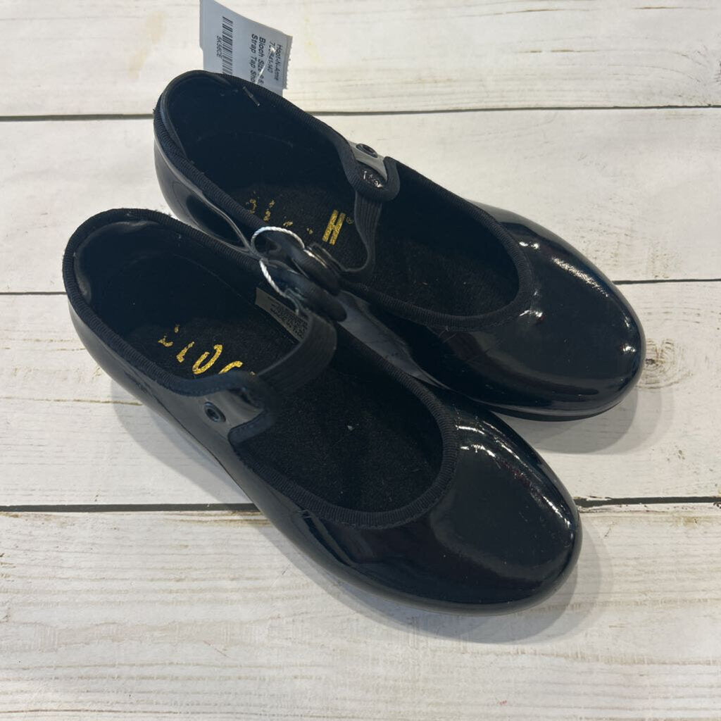 Size 9.5: Black Elastic Strap Tap Shoes