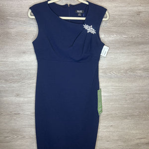 S/6: NWT Navy Gem Detail Shoulder Formal Dress