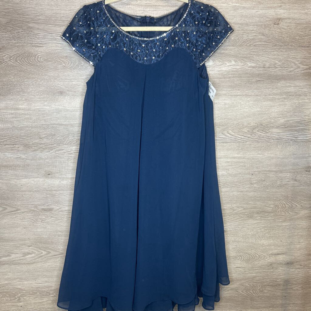 S/6: NWT Navy Lace Sequin Detailed Formal Dress *retail $150+