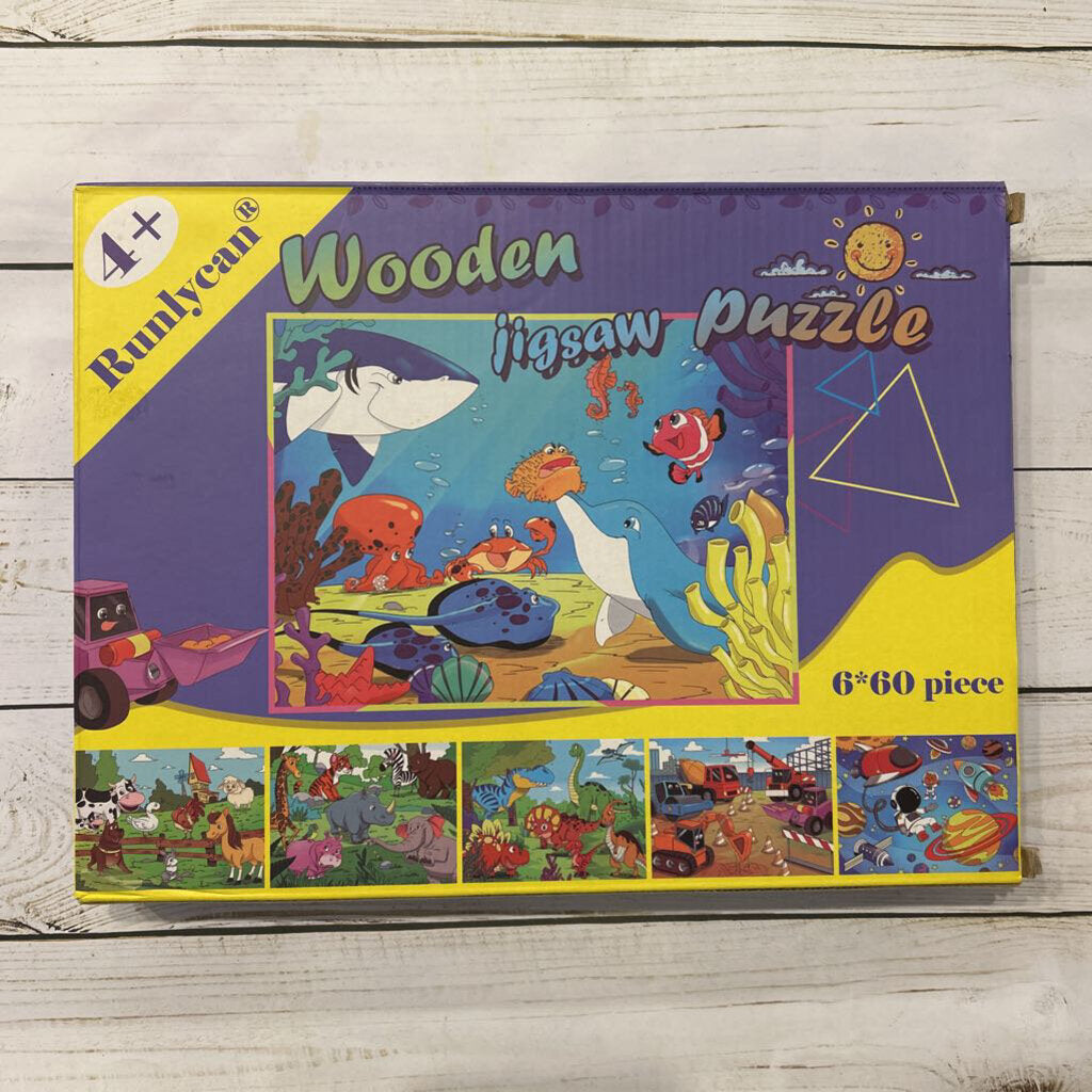 Wooden Jigsaw 6 Puzzle Set