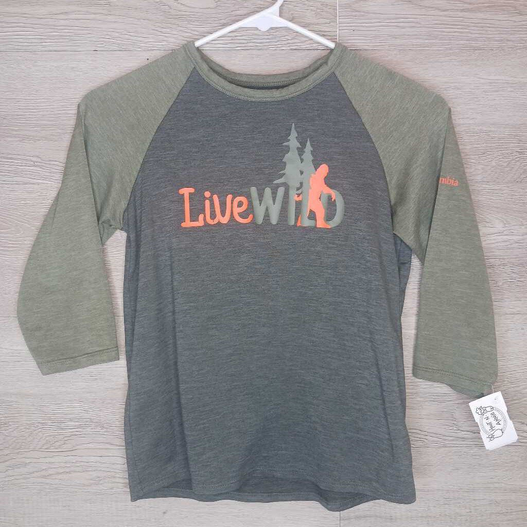 8: Live Wild Grey + Olive Raglan Top