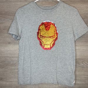 12: Grey Flip Sequin Iron Man Top