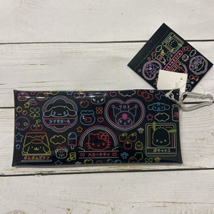 NEW Sanrio Hello Kitty Friends Print Black Pouch