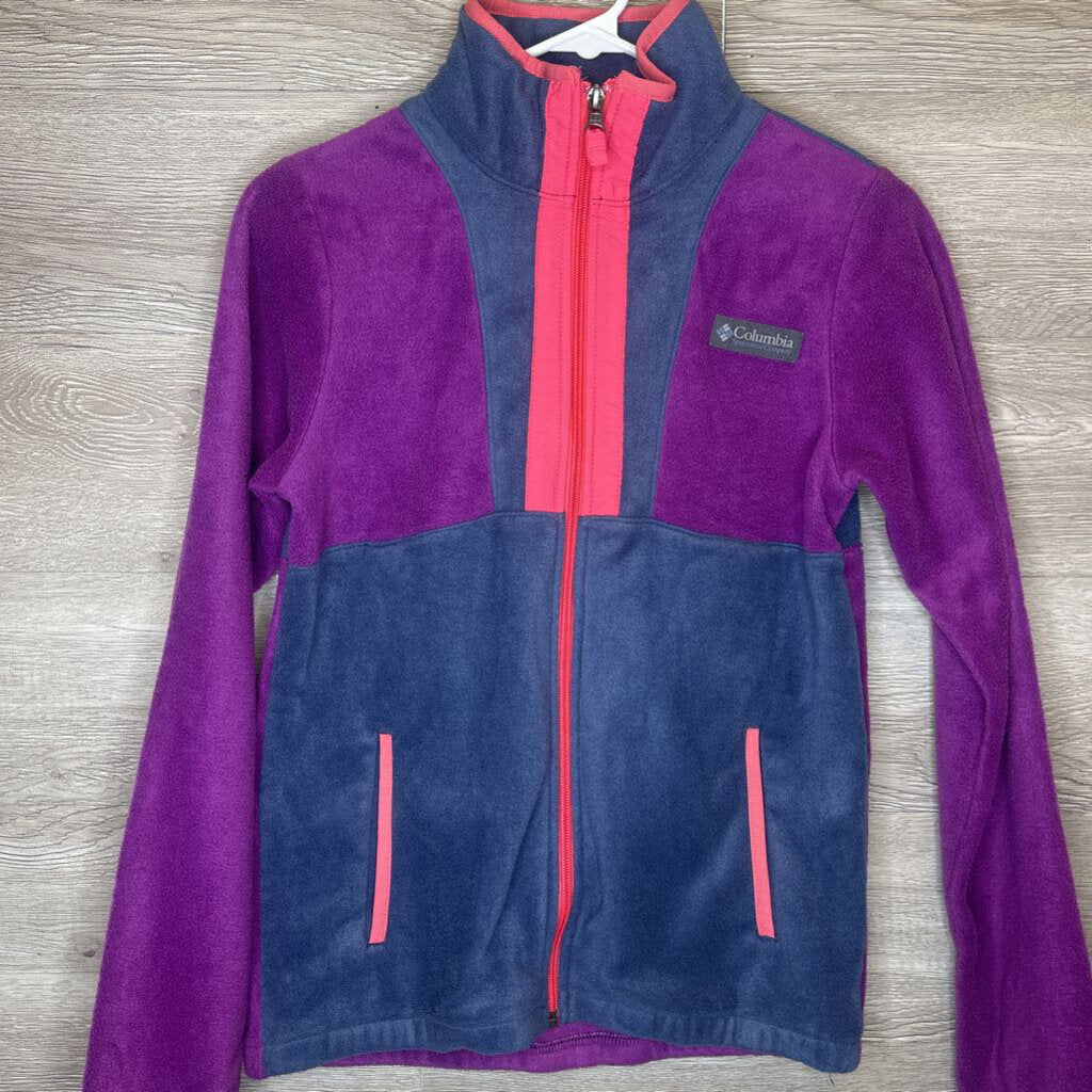 14/16: Purple Colorblock Fleece Zip-Up