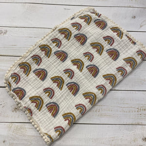 Rainbow Print Muslin Wash/Burp Cloth