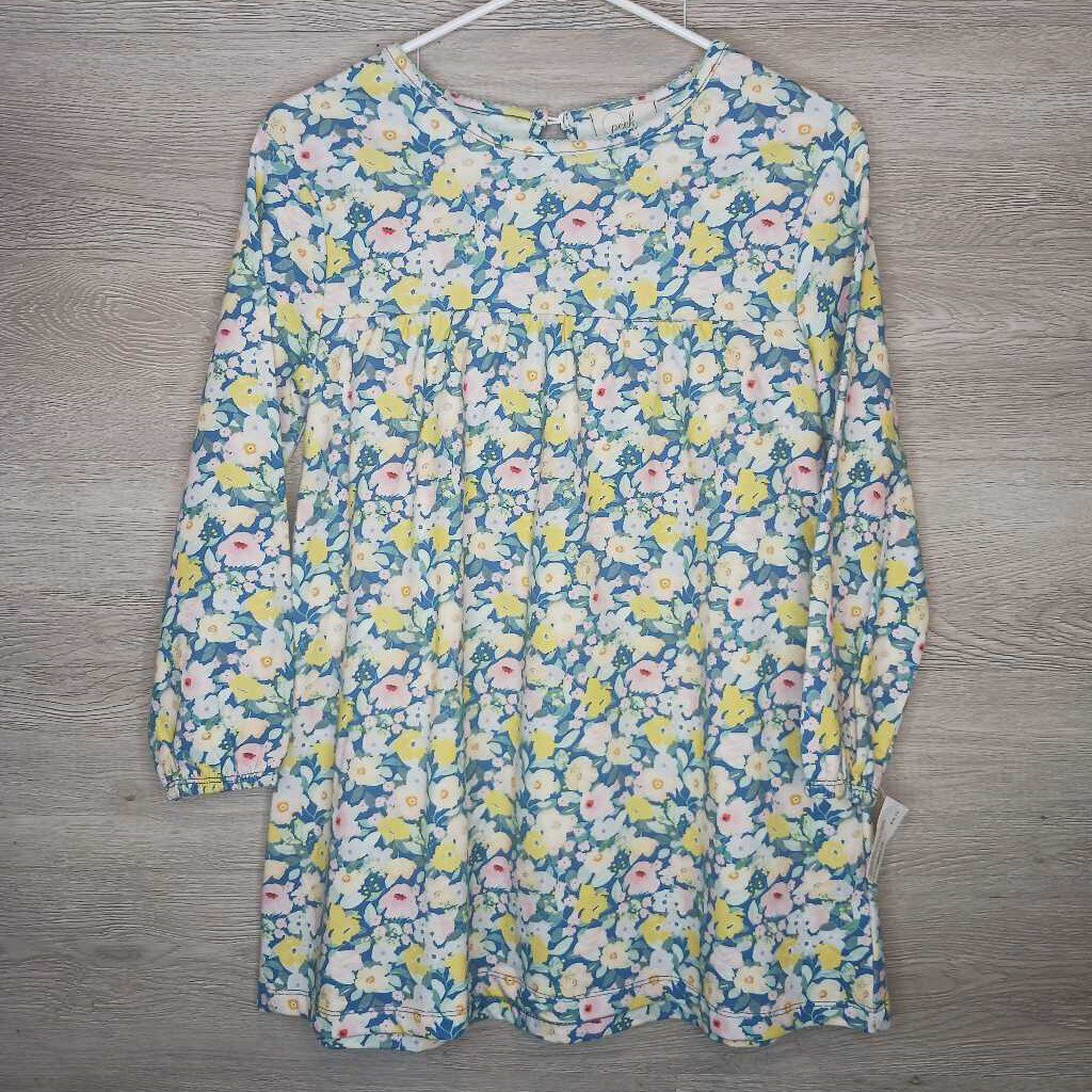 8: NWT Blue + Yellow Floral L/S Sweatshirt Dress