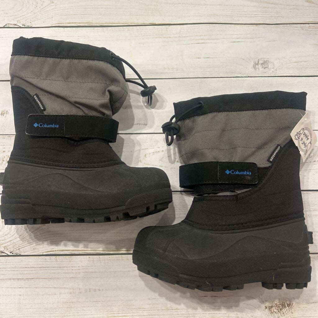 Size 11: Black + Grey Velcro Snow Boots