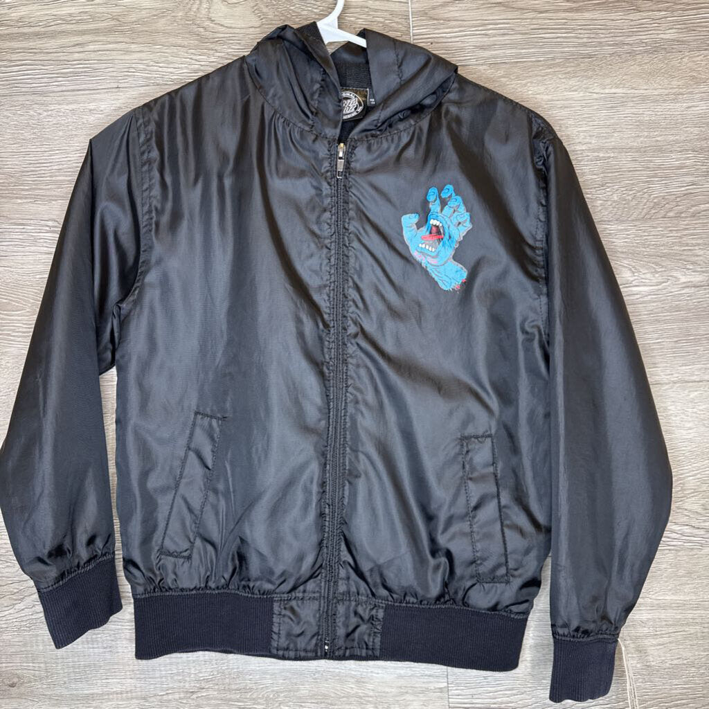 6/7: Black Logo Zip-Up Flight Jacket Hoodie