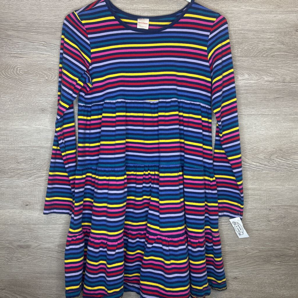 12: Navy Rainbow Striped L/S Dress