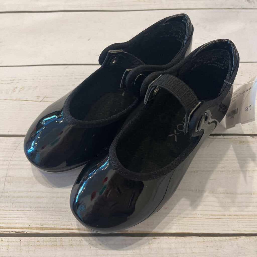 Size 7.5: Black Elastic Tap Shoes