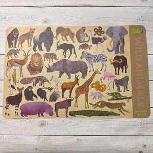 Crocodile Creek Wild Animals Activity Feeding Mat