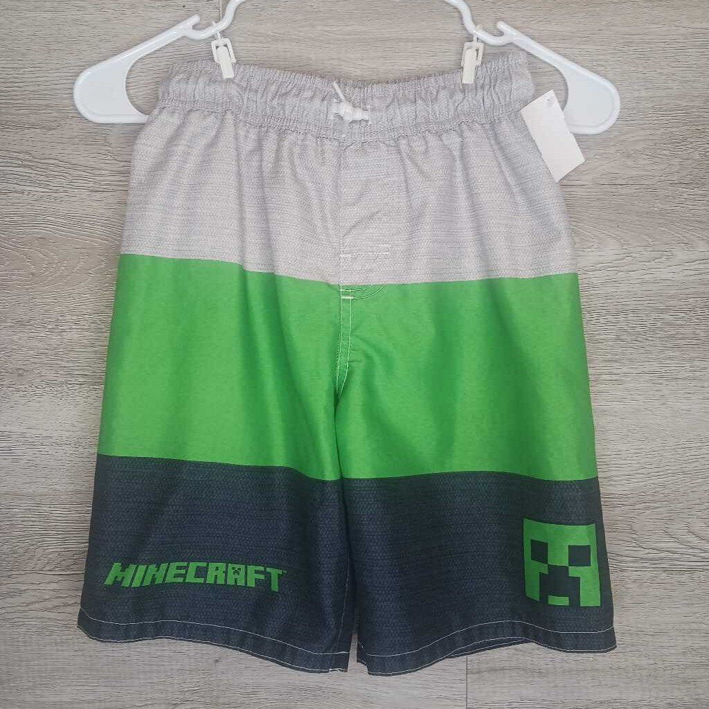 8/10: Grey + Green Creeper Swim Trunks