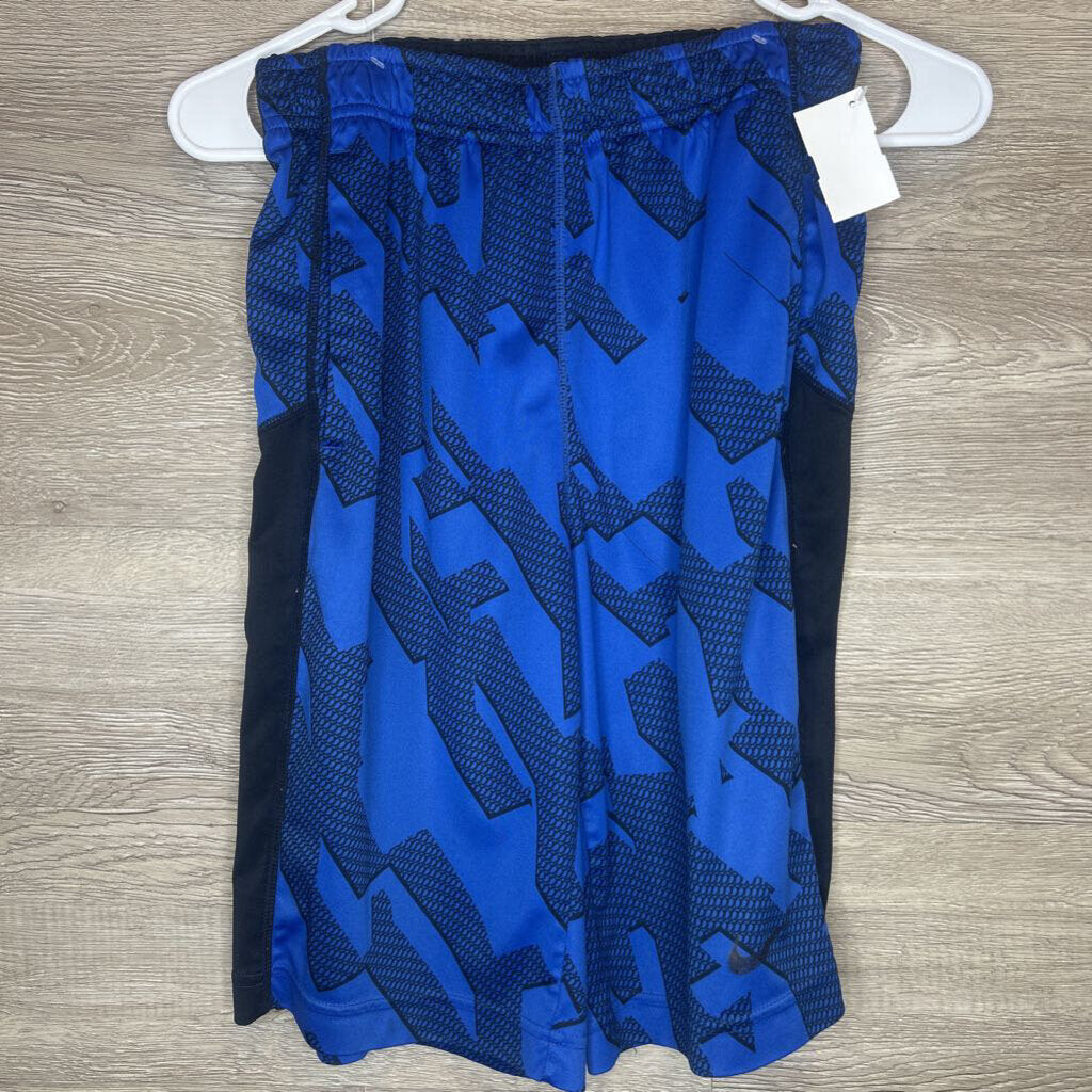 14/16: Blue + Black Pattern Dri-Fit Shorts