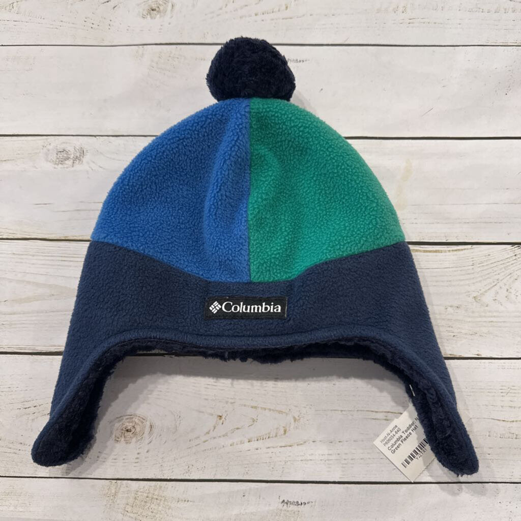 Toddler: Navy + Green Fleece Hat