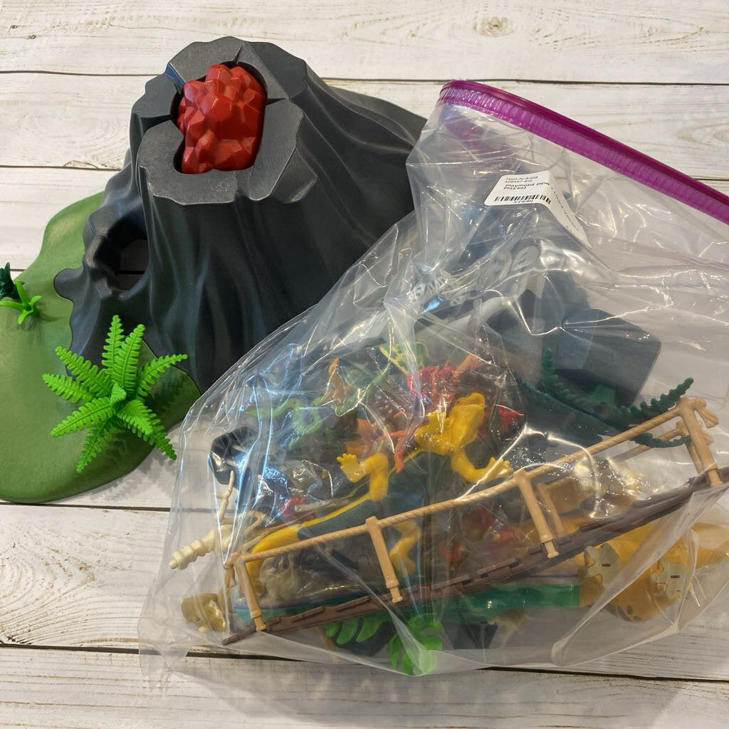 Playmobil Dino + Lizard Volcano Playset