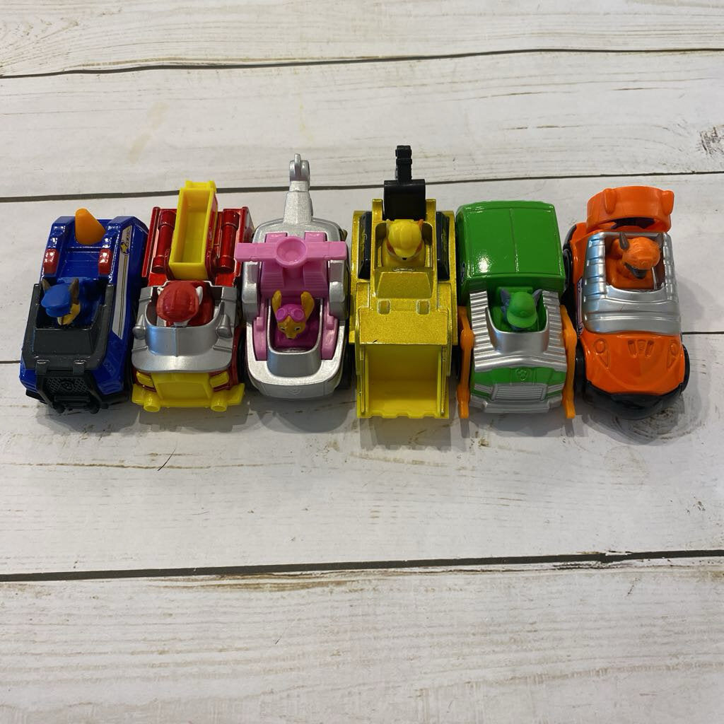 Set of 6 Die Cast Paw Patrol Vehicles