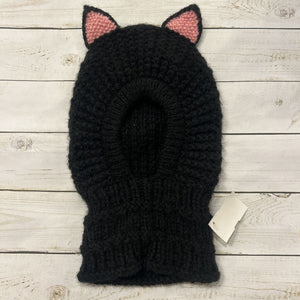 Andes Gifts Black Cat Knit Balaclava Beanie