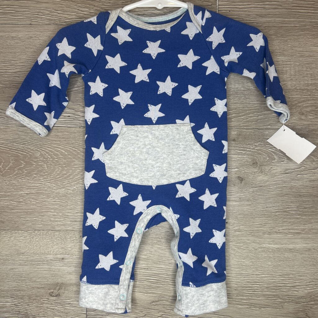 NB: Blue + White Star Print Romper