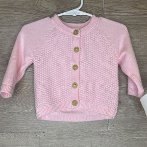 0-3M: Pink Knit Cardigan