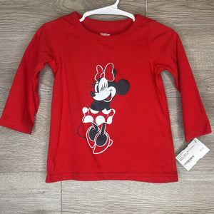 18M: Red Minnie Mouse L/S Top